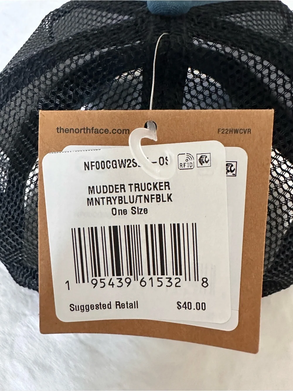 NWT! The North Face Men's Mesh-Back Trucker Cap in Slate Blue and Black